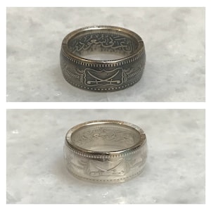 Saudi Arabian 1 Riyal Silver Coin Ring