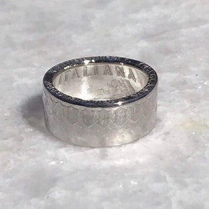 Italian 500 lire silver coin ring