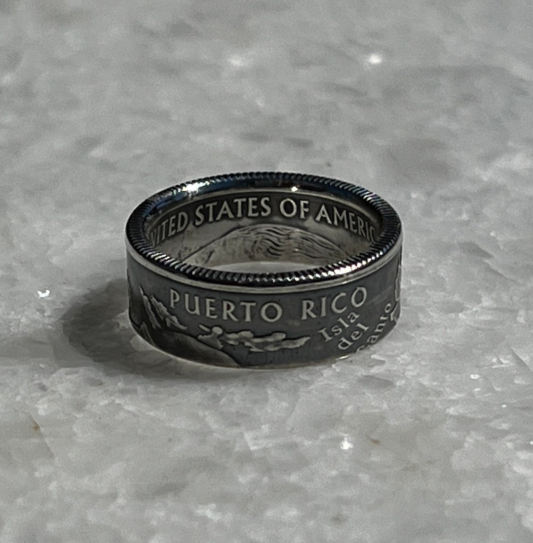 Puerto Rico Rings Puerto Rico Silver Quarter Coin Ring - Etsy