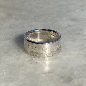 Vintage Guatemala Silver Coin Ring