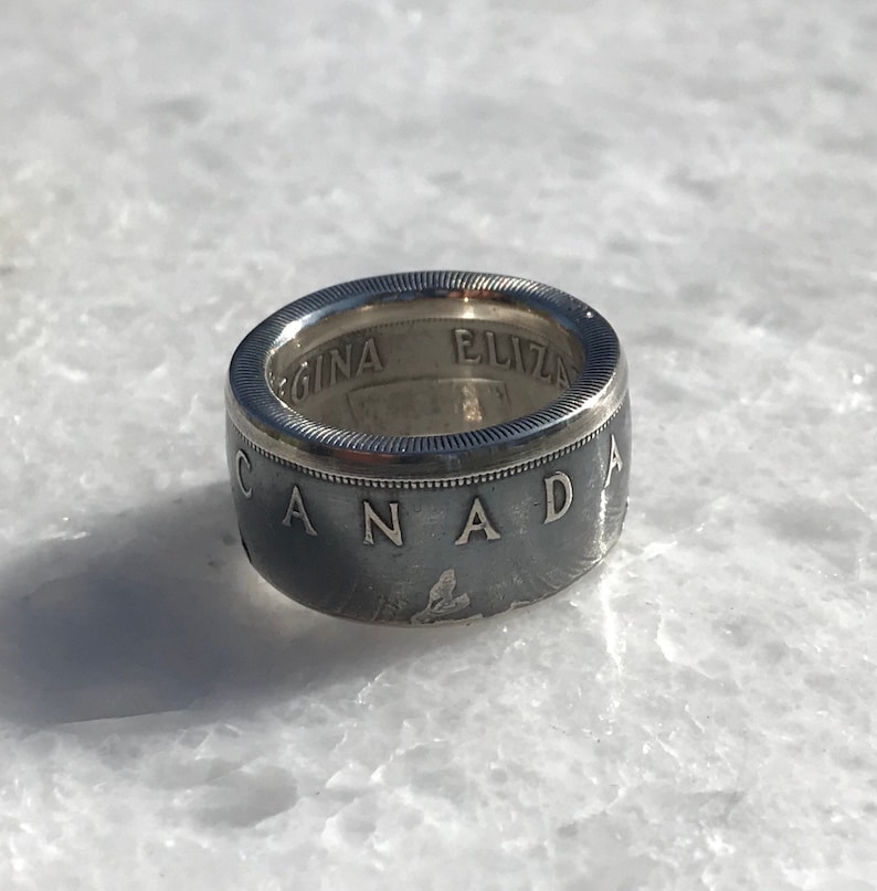 Canada Silver Dollar Coin Ring - Etsy