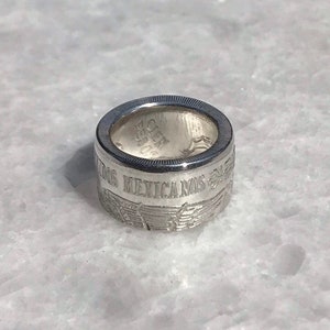Cien Pesos Mexican Silver Coin Ring