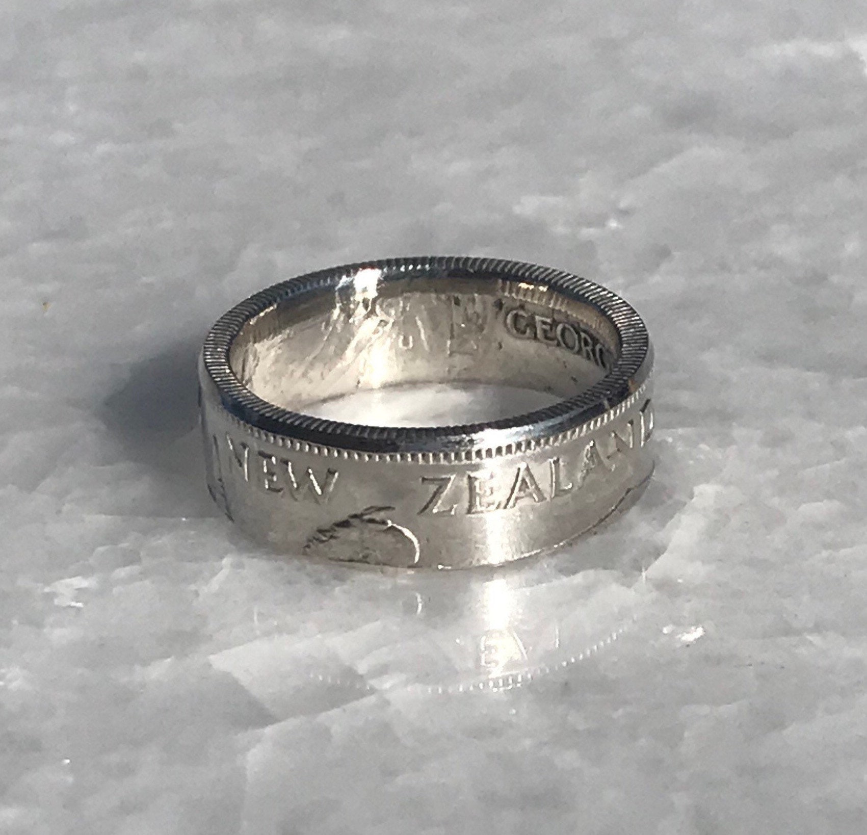 New Zealand Silver One Shilling Coin Ring - Etsy