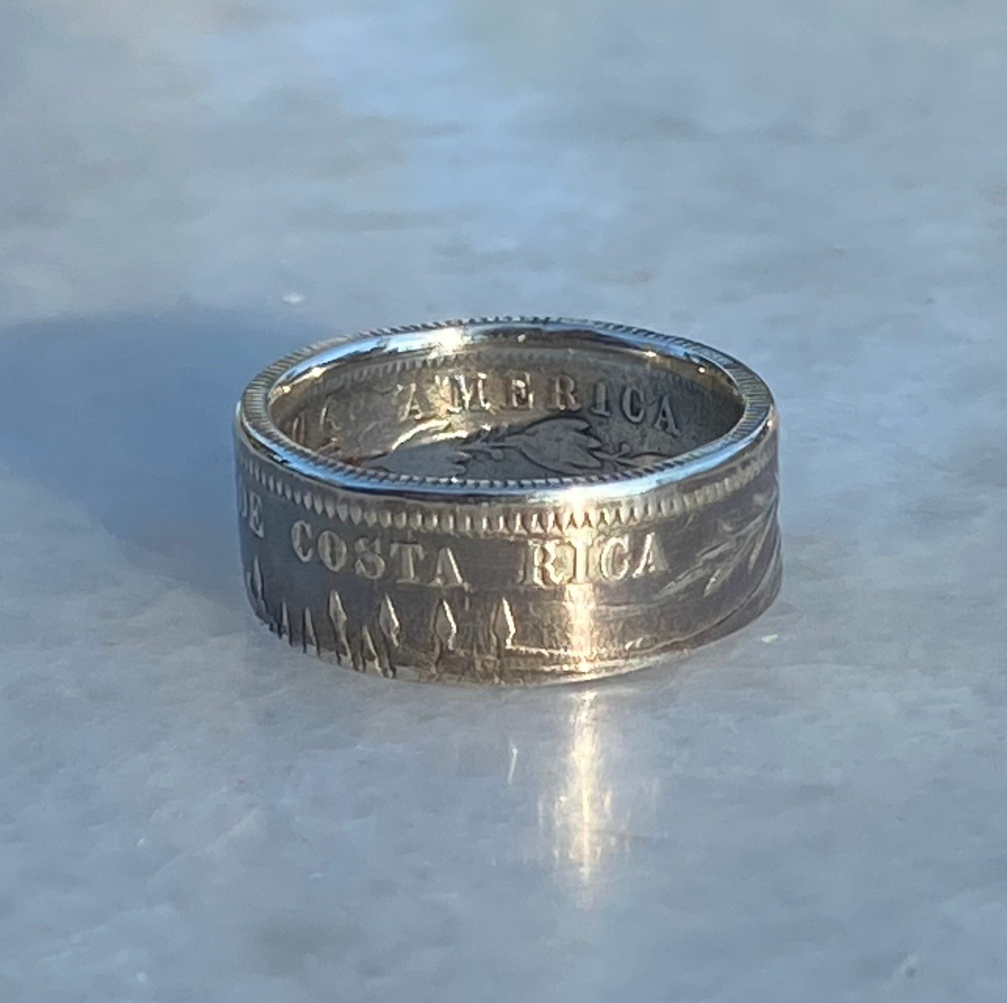 Costa Rica Antique Silver Coin Ring - Etsy