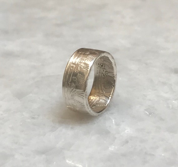 Egyptian Design 999 Silver Coin Ring