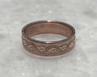 Vintage Canadian Penny Coin Ring