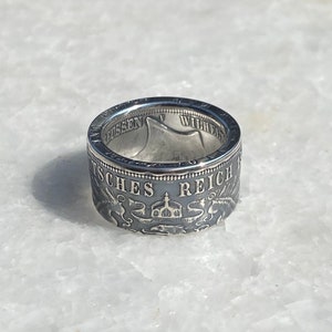 German States Silver Drei Mark Coin Ring