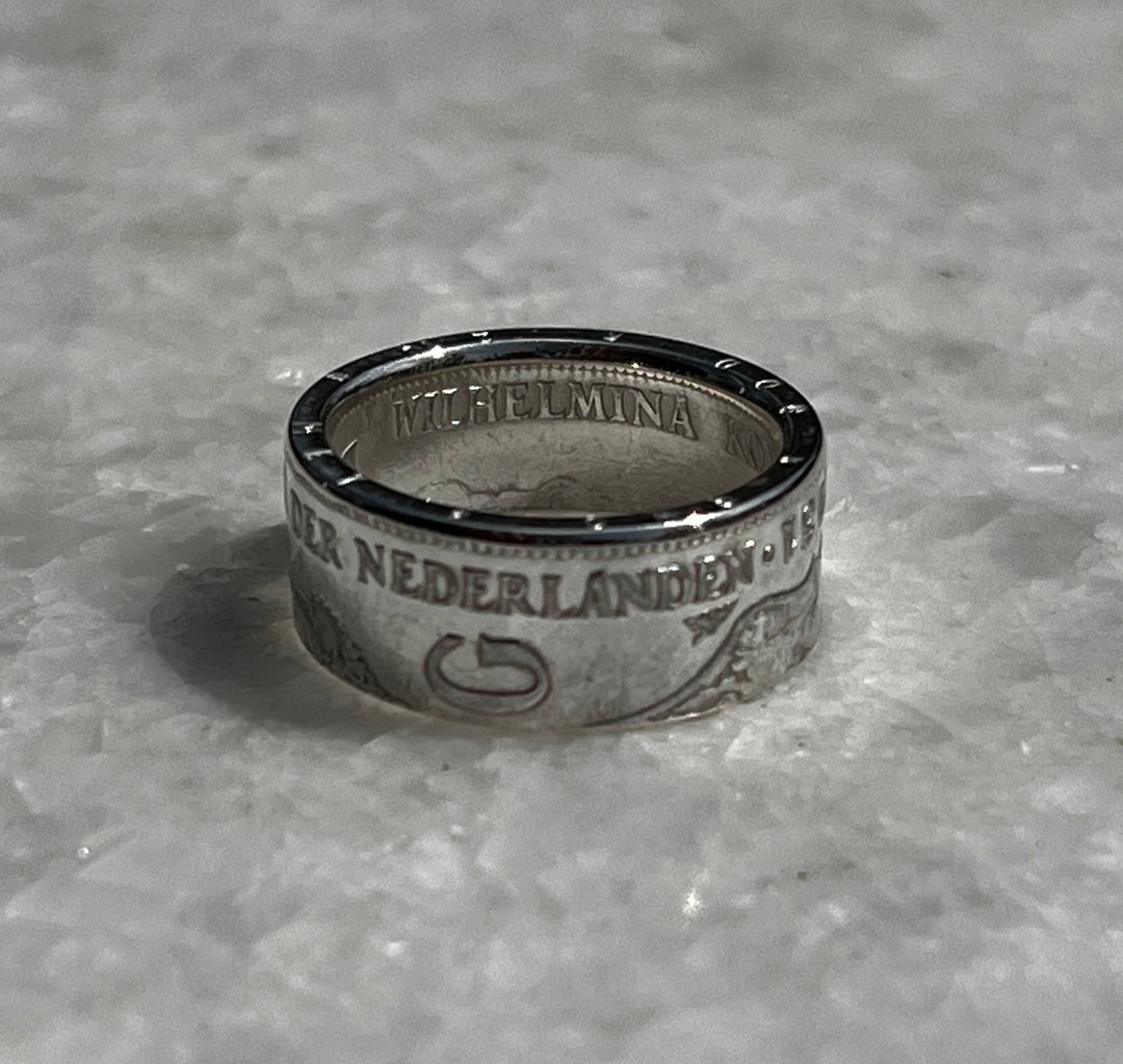 Dutch 1 Gulden Silver Coin Ring - Etsy