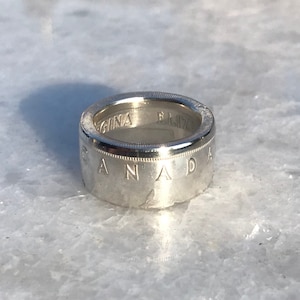Canada Silver Dollar Coin Ring