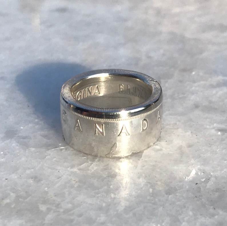 Canada Silver Dollar Coin Ring - Etsy