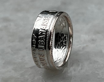 Anillo de moneda de plata del Líbano