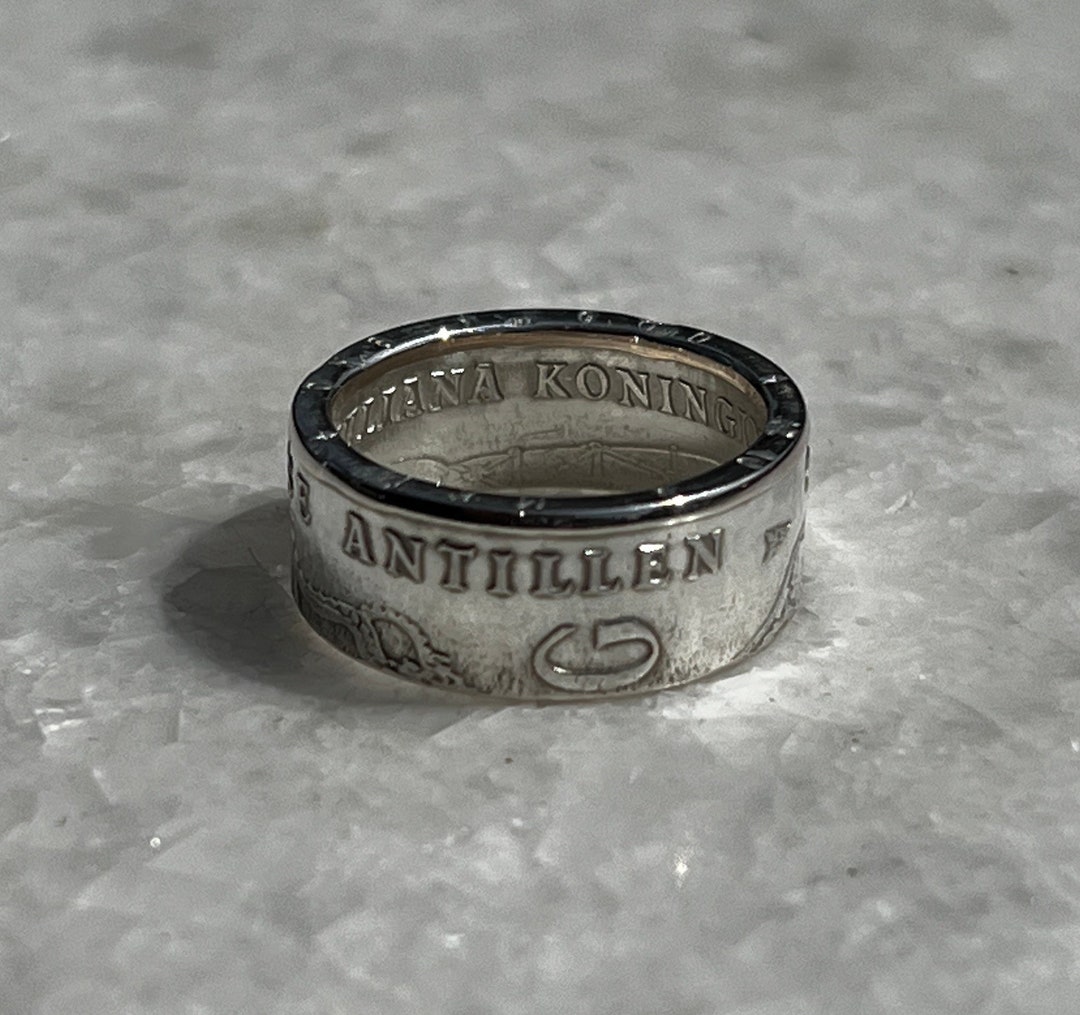 Dutch Antilles Silver Gulden Coin Ring - Etsy
