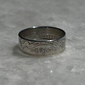 Antique Australian Sterling Silver Shilling Coin Ring