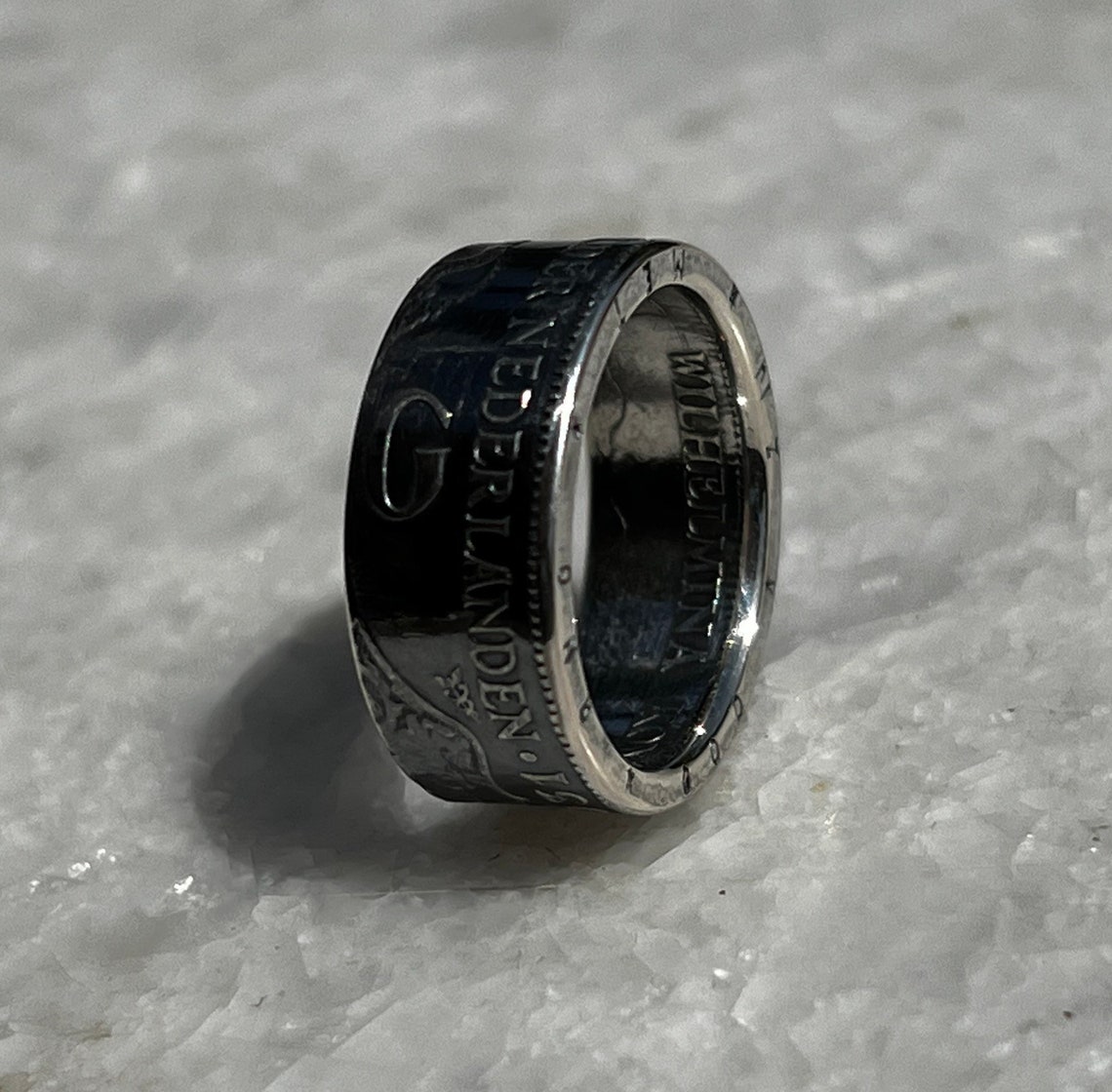 Dutch 1 Gulden Silver Coin Ring - Etsy