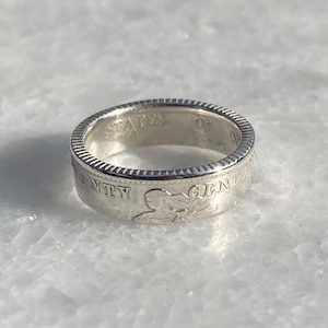 Philippines 20 Centavos Silver Coin Ring