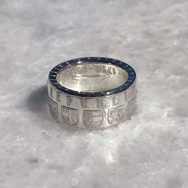 Austrian 25 Schilling Silver Coin Ring