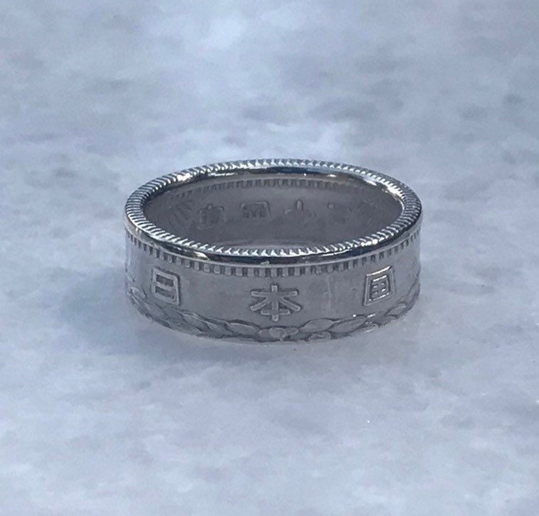 100 Yen Japanese Silver Coin Ring - Etsy