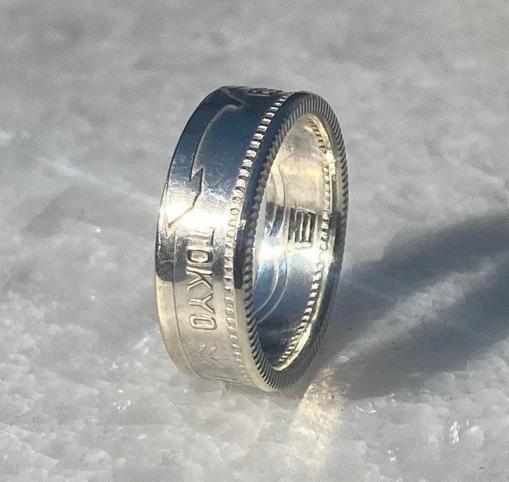 1964 Tokyo Olympics 100 Yen Silver Japanese Coin Ring - Etsy