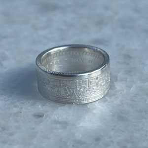 One Quarter Troy Ounce 999 Fine Silver Aztec Calendar Coin Ring