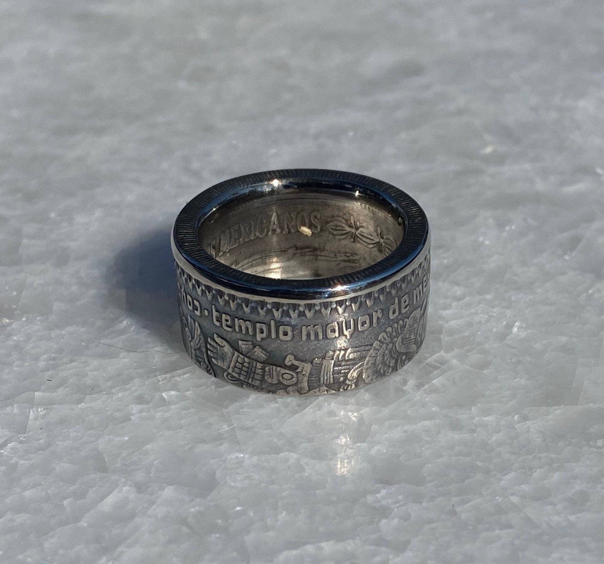 Aztec Temple 50 Pesos Coin Ring - Etsy