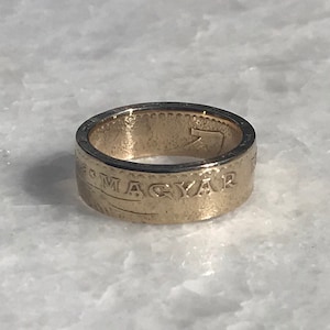 Hungarian Brass Forint Coin Ring