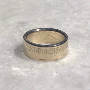 Polish Brass 5 Zlotych Coin Ring