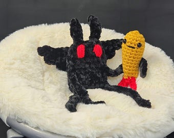 Mothman Crochet Amigurumi| Cryptid Craft| Mythology Mascot