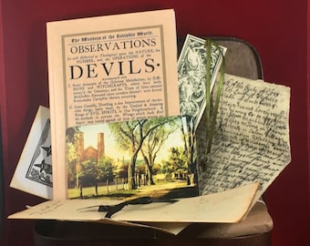 The Salem Witch Pack — artifact reproductions from The Massachusetts Bay Colony Trials — supernatural history paper goods gift collection