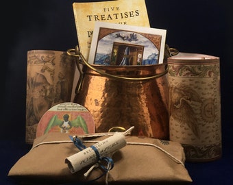 The Alchemy Pack — artifacts of the quest for the Philosophers' Stone — supernatural history paper goods gift collection with Ripley Scroll