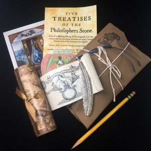 The Alchemy Pack artifacts of the quest for the Philosophers' Stone supernatural history paper goods gift collection with Ripley Scroll image 4