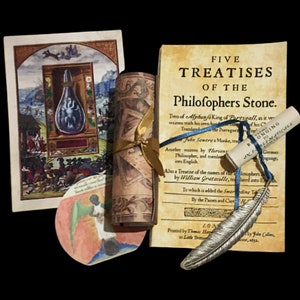 The Alchemy Pack artifacts of the quest for the Philosophers' Stone supernatural history paper goods gift collection with Ripley Scroll image 2