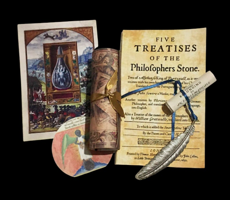 The Alchemy Pack artifacts of the quest for the Philosophers' Stone supernatural history paper goods gift collection with Ripley Scroll image 2