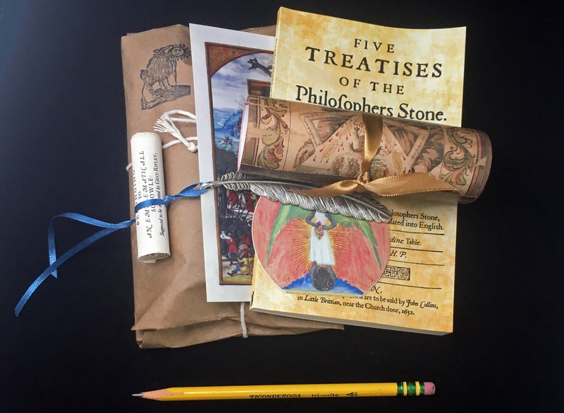 The Alchemy Pack artifacts of the quest for the Philosophers' Stone supernatural history paper goods gift collection with Ripley Scroll image 7