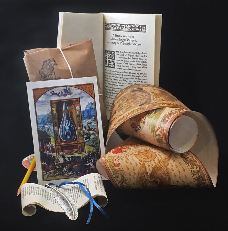 The Alchemy Pack artifacts of the quest for the Philosophers' Stone supernatural history paper goods gift collection with Ripley Scroll image 6