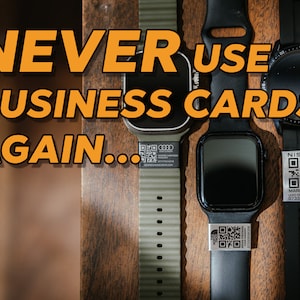 Gepersonaliseerd visitekaartje met een verschil! | Contactloos visitekaartje | past op Apple Watch | Handsfree | Op maat gegraveerde QR-code |