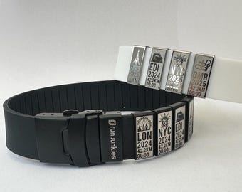 Aangepaste marathonpolsband | Verstelbare sportband met finisher Tijd | Gepersonaliseerde hardlooparmband | Herdenkingsmarathoncadeau | Loper: