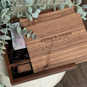 Personalised Wedding Photography Box For Wedding Photographers, Custom engraved Photo USB Box for Photographers Print Box With USB Box