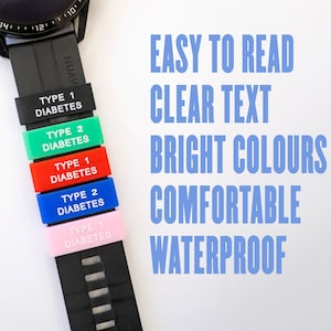 Type 1 Diabetes & type 2 Diabetic Medical Alert Watch Tag | Medical emergency | Diabetes | Diabetic | T1D | T2D | FREE UK DEL