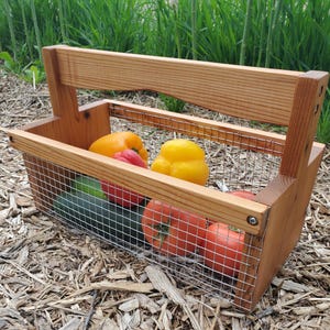 Vegetable Basket, Vegetable Trug, Picnic Trug, Garden Trug, Carry Trug, Garden Basket, Carry Basket, Supply Basket, Made in USA