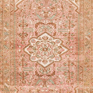 5x7 Pink and Brown Turkish Oushak Rug