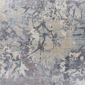 10x13 Gray and Purple Modern Contemporary Rug