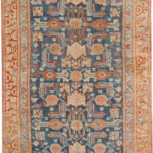 3x16 Navy and Green Turkish Oushak Runner