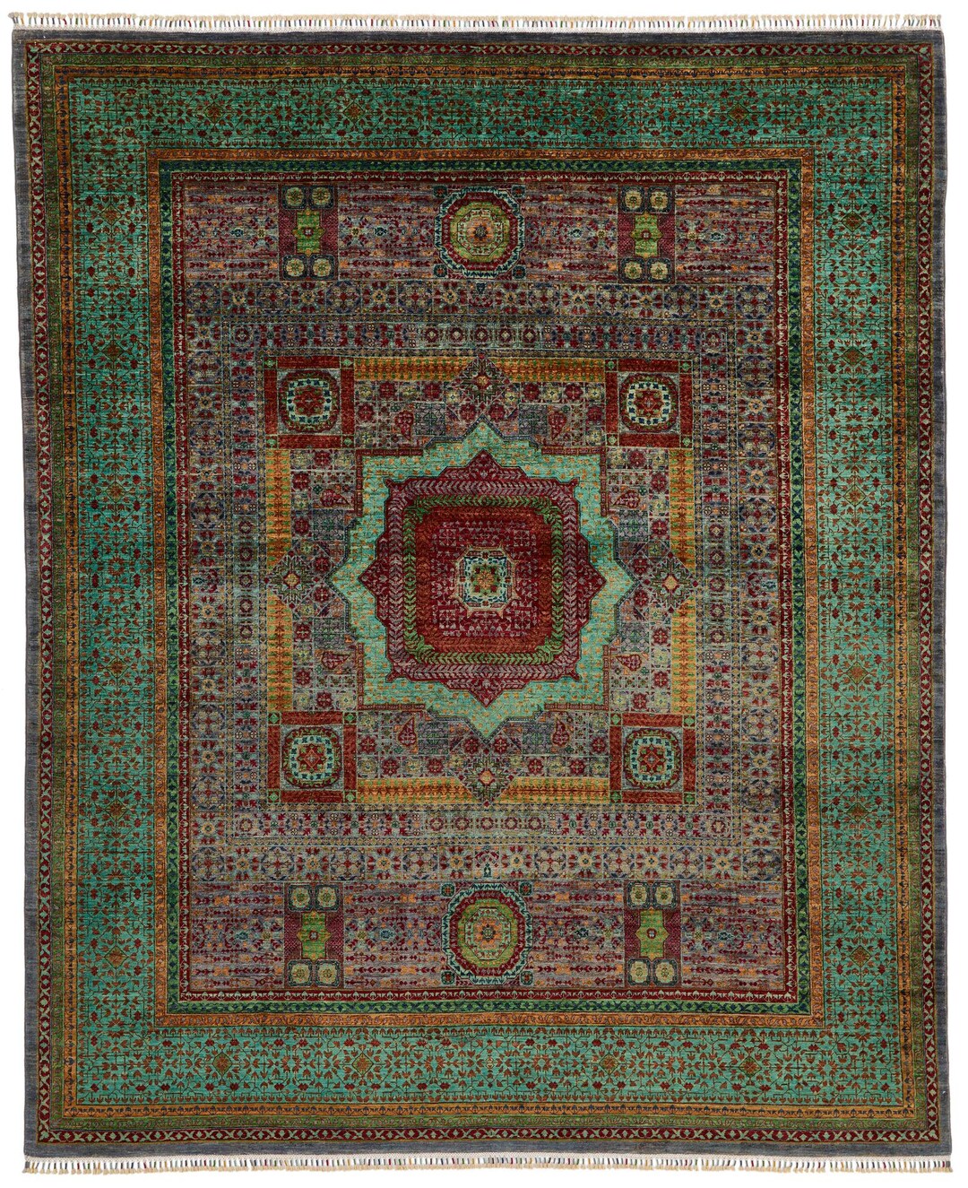 8x10 Purple and Green Turkish Tribal Rug - Etsy
