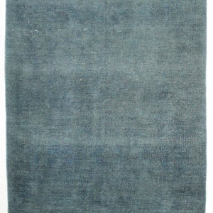 Alfombra contemporánea moderna azul marino y azul de 6 x 10 pulgadas