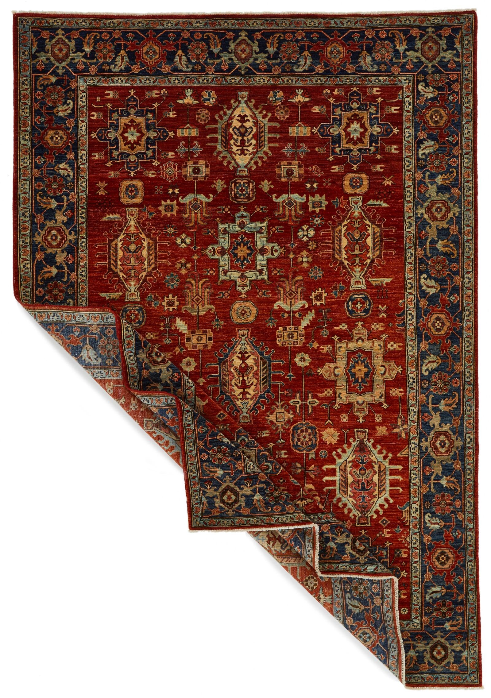 6x9 Rust and Navy Traditional Rug - Etsy