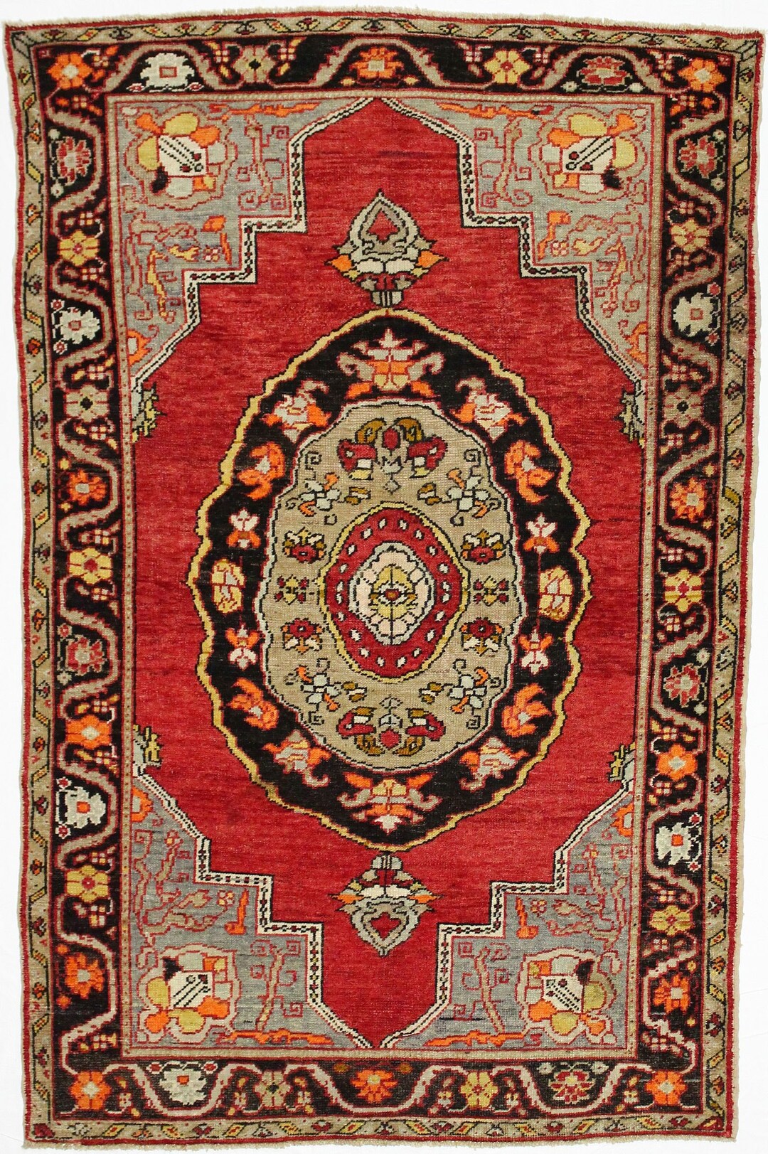 5x8 Red and Black Turkish Tribal Rug - Etsy
