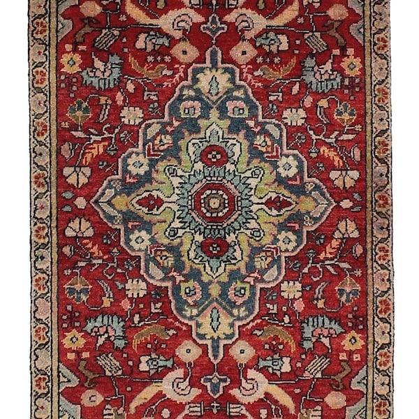 3x6 Red and Gray Turkish Tribal Rug