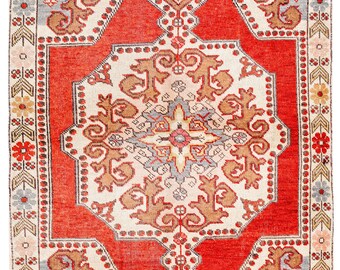 5x8 Red and Multicolor Turkish Tribal Rug