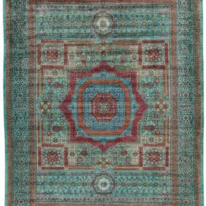10x13 Turquoıse and Multicolor Anatolian Traditional Rug
