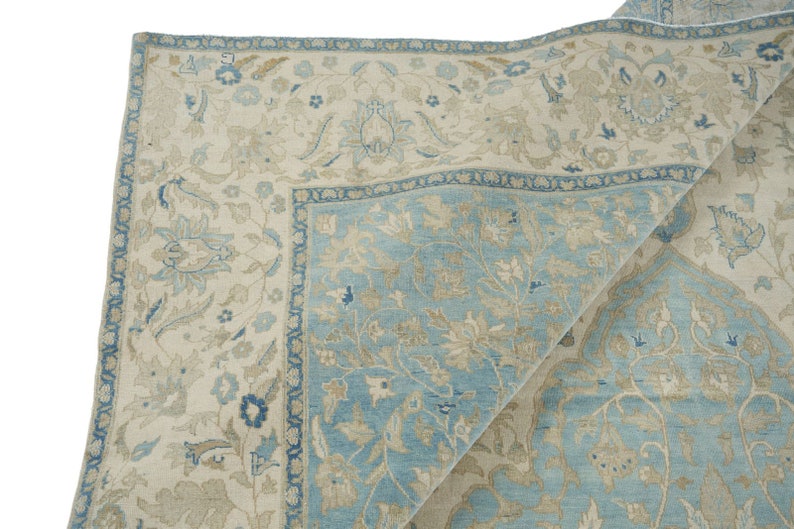 Light Traditional Rug 10x14 Light Blue and Ivory Turkish Traditional Rug - Etsy